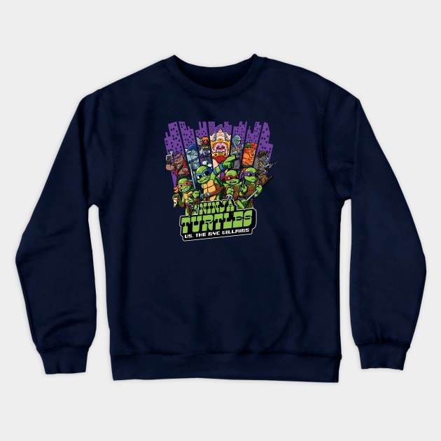 Ninja Turtles Vs the NYC Villains Crewneck Sweatshirt by Jc Jows